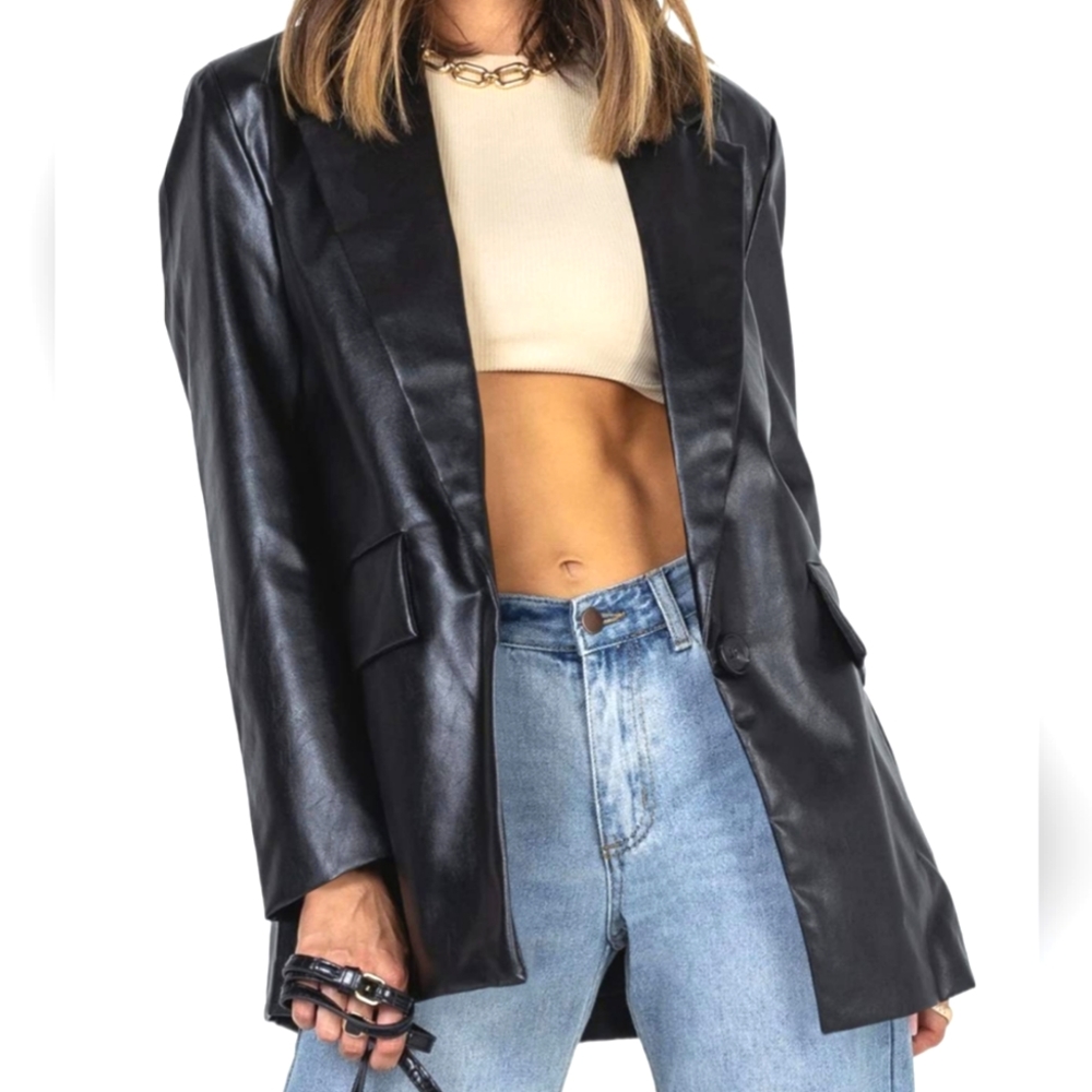 Leather look women's blaze Black size Small